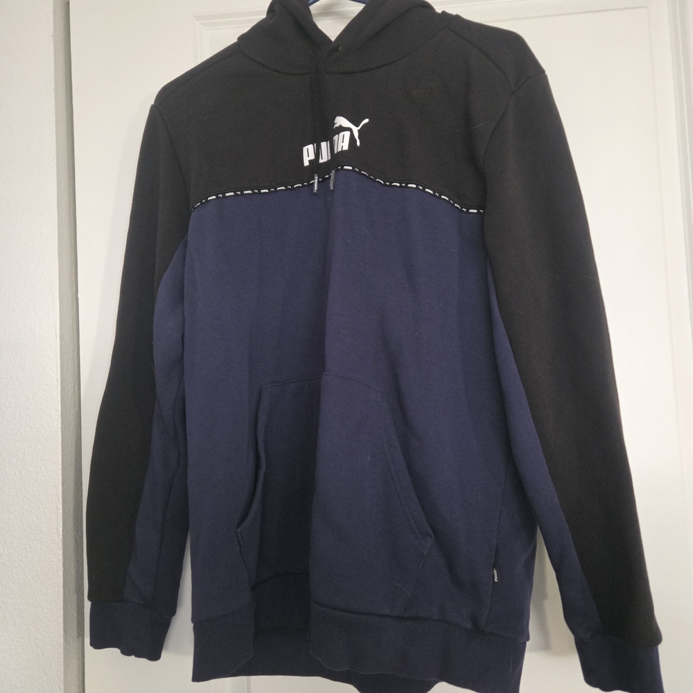 PUMA Two-Tone Black and Navy Hoodie